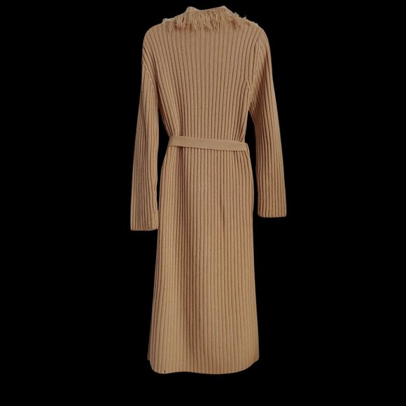 Charlotte Russe Ribbed Belted Fringe Cardigan Boho Y2k Grunge Indie Festival M - Picture 2 of 11